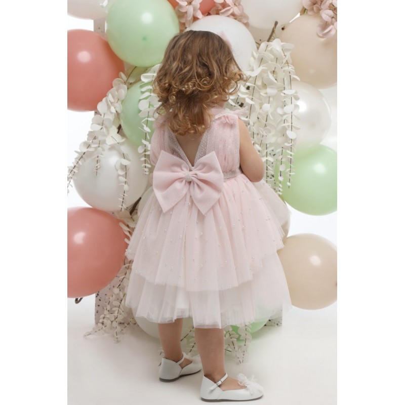 Βαπτιστικό Φόρεμα Mi Chiamo Ροζ Κ4704Φ-Ρ