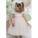 Βαπτιστικό Φόρεμα Mi Chiamo Πούδρα Κ4705Φ-Π