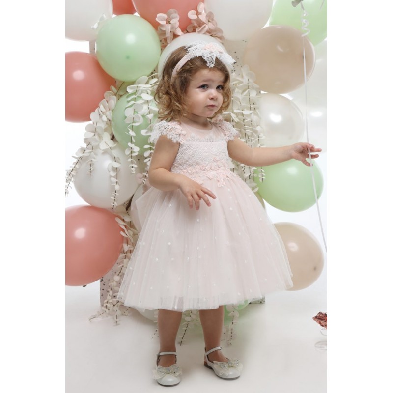 Βαπτιστικό Φόρεμα Mi Chiamo Πούδρα Κ4705Φ-Π