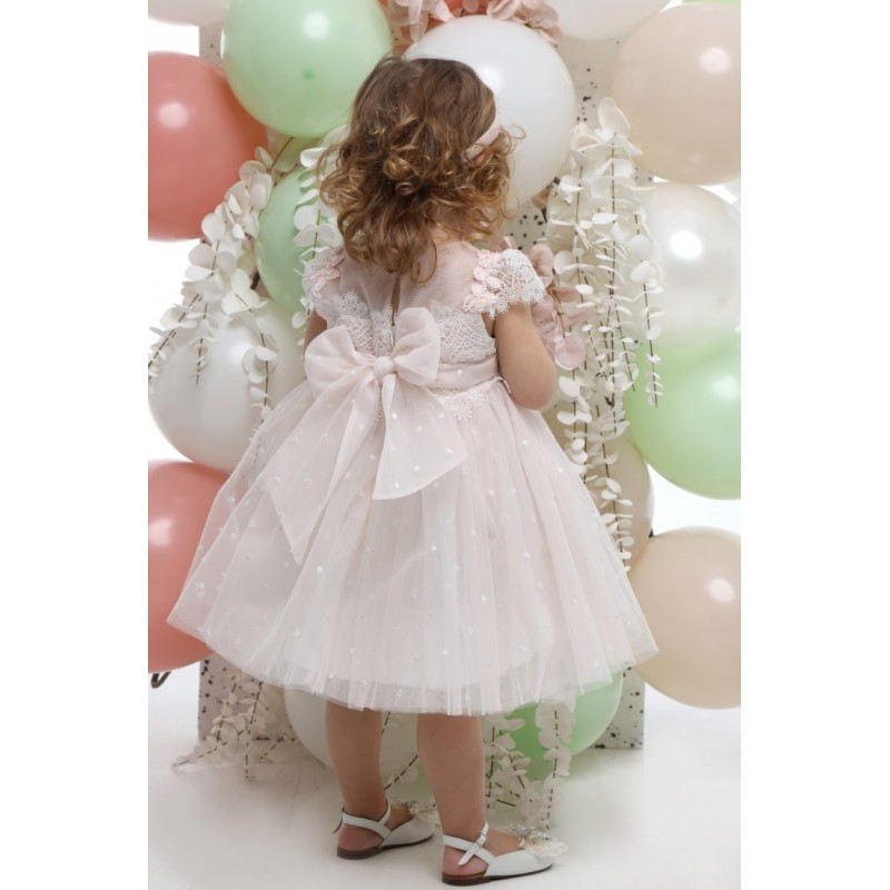 Βαπτιστικό Φόρεμα Mi Chiamo Πούδρα Κ4705Φ-Π