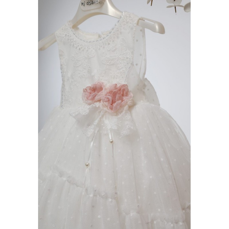 Βαπτιστικό Φόρεμα Mi Chiamo Ιβουάρ Κ4707Φ-Ι