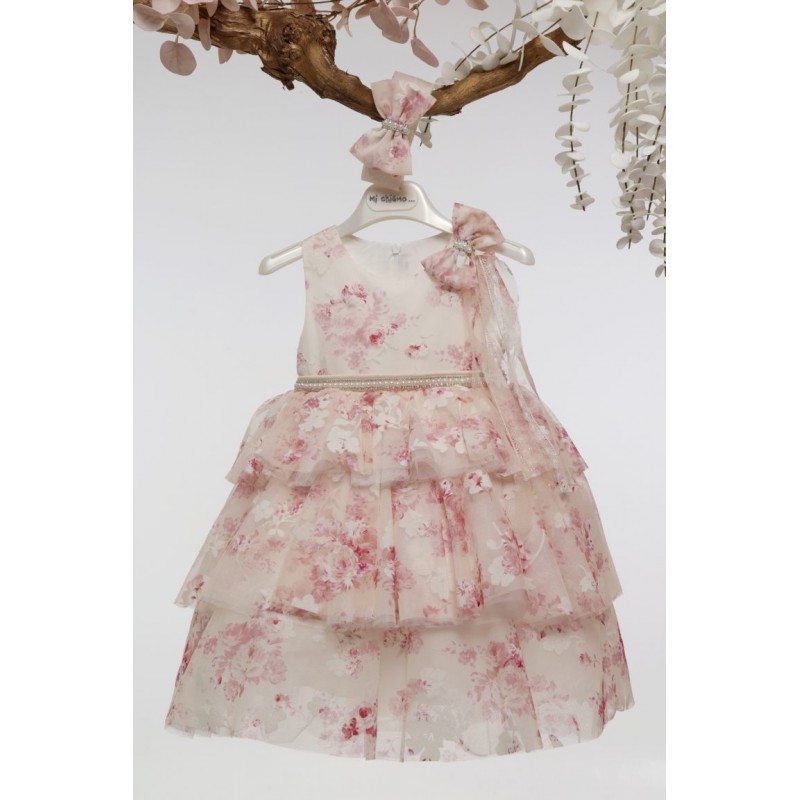 Βαπτιστικό Φόρεμα Mi Chiamo Ροζ Κ4713Φ-Ρ