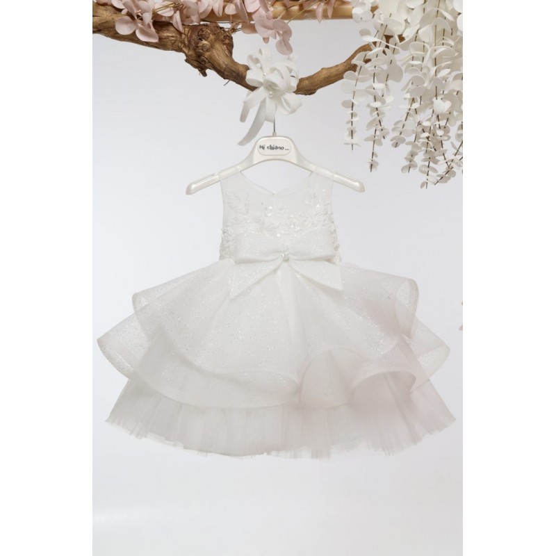 Βαπτιστικό Φόρεμα Mi Chiamo Ιβουάρ Κ4722Φ-Ι