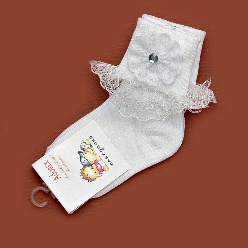 Καλτσάκι Off White - Λουλουδάκι 273