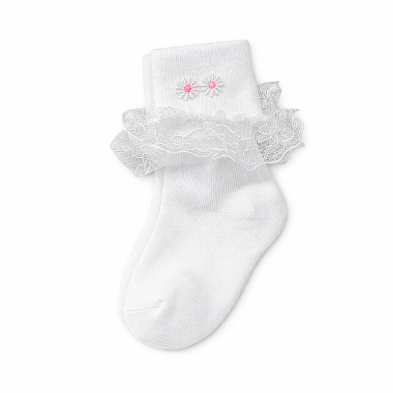 Καλτσάκι Off White - Λουλουδάκι 278