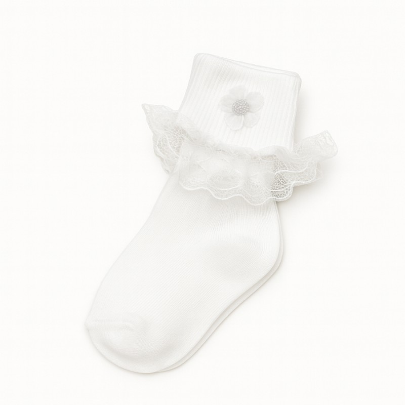Καλτσάκι Off White - Λουλουδάκι 78