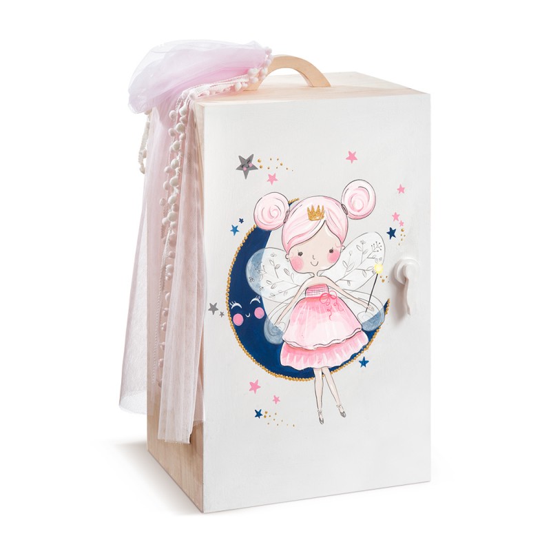 Στολισμένο Κουτί Βάπτισης - Ντουλάπα - Fairy On The Moon ΖΚ423