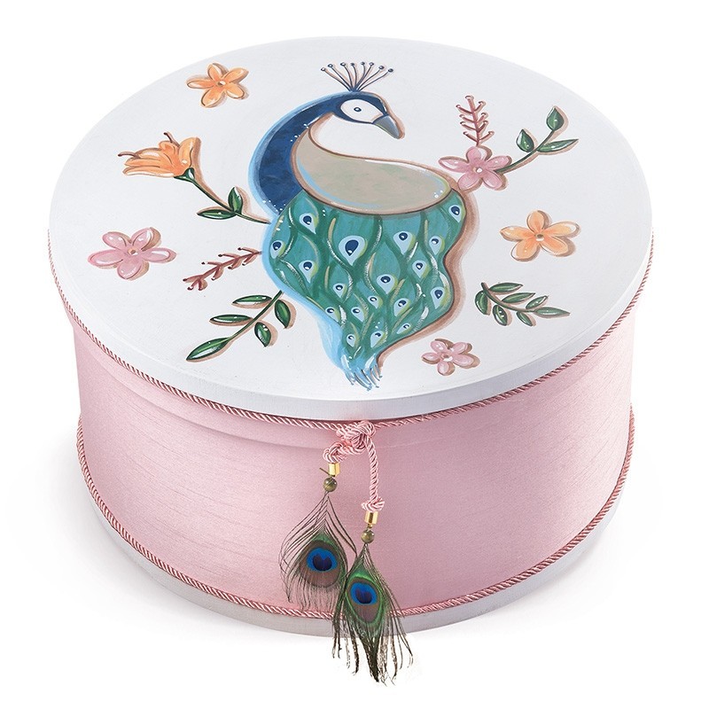 Στολισμένο Κουτί Βάπτισης - Καπελιέρα - Παγώνι ΖΚ907