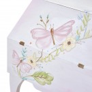 Στολισμένο Κουτί Βάπτισης - Σεκρετέρ Με Σκαμπό - Λουλούδια ΖΚ916