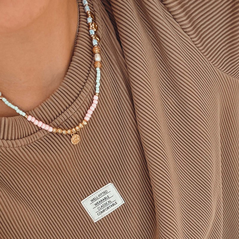 Χειροποίητο Κολιέ Miyuki Pink Celfie & Co (1τμχ.)