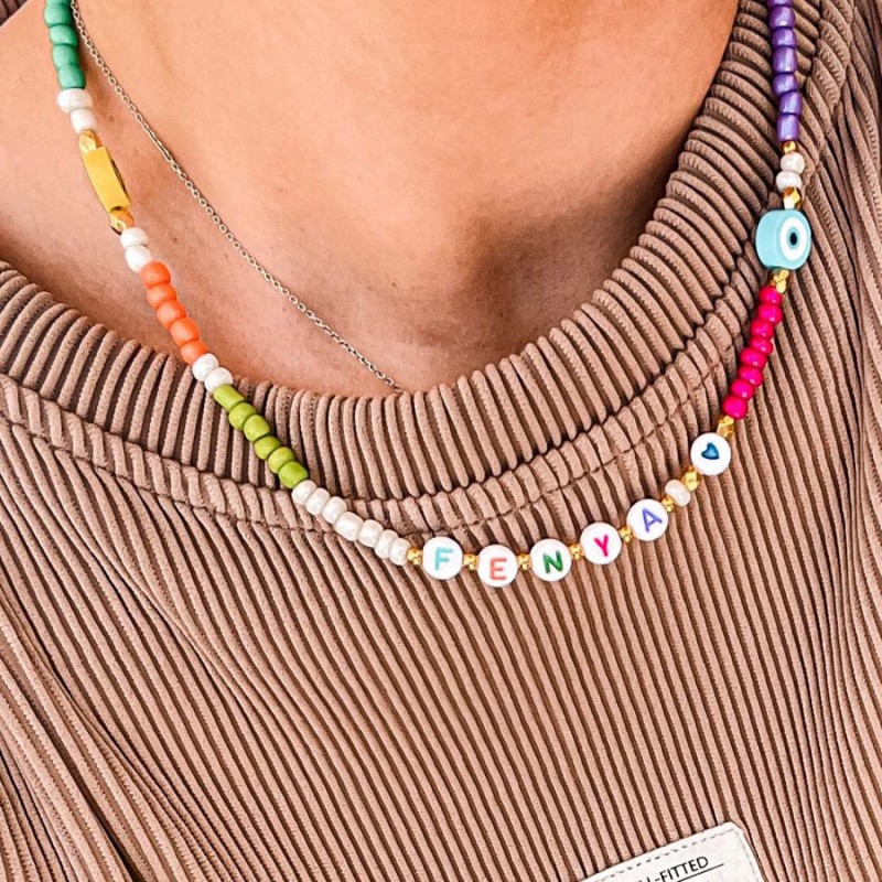 Χειροποίητο Κολιέ Με Όνομα - Multicolor Necklace Celfie & Co (1τμχ.)