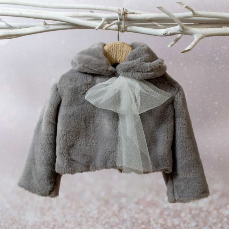 Βαπτιστικό Γουνάκι Bambolino Sara 8587 Γκρι