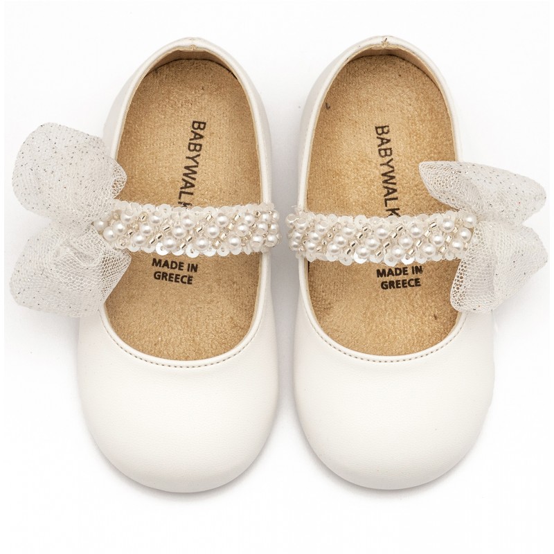 Παπούτσι Βαπτιστικό Babywalker BS3596 Λευκό