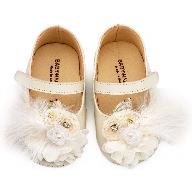 Παπούτσι Βαπτιστικό Αγκαλιάς Babywalker MI1663 Εκρού