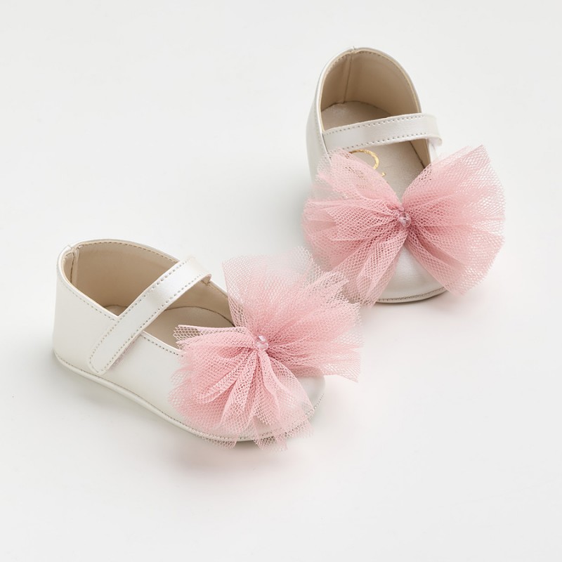 Παπούτσι Βαπτιστικό Everkid K602B-Εκρού/Σάπιο Μήλο