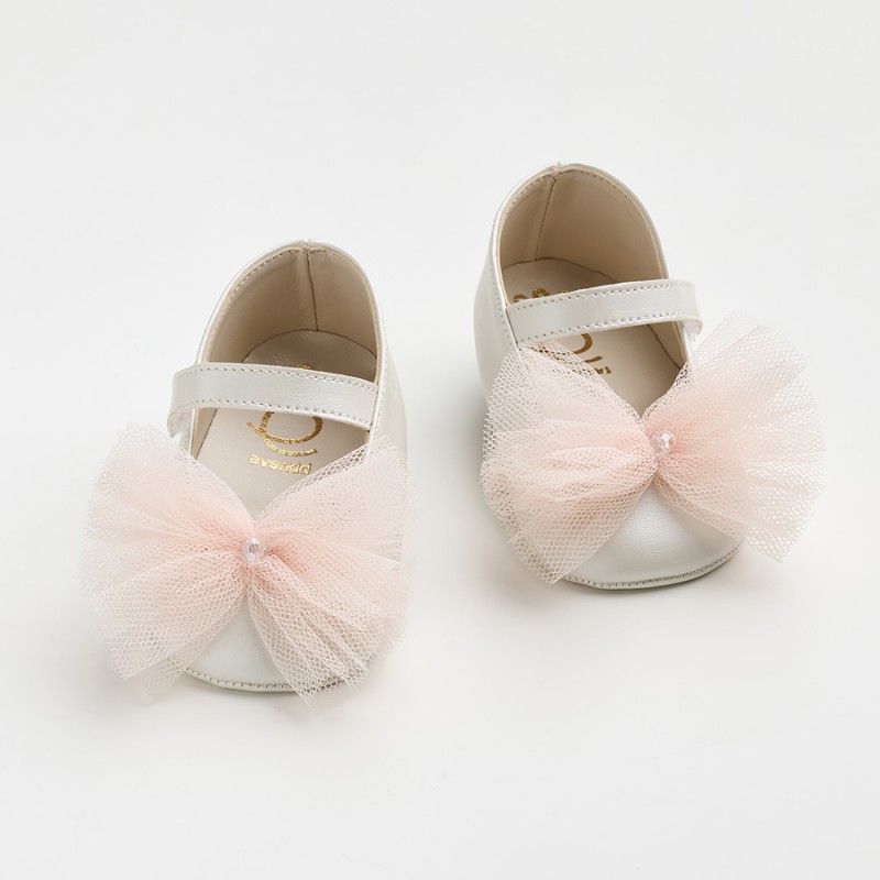 Παπούτσι Βαπτιστικό Everkid K602E-Εκρού/Σομόν