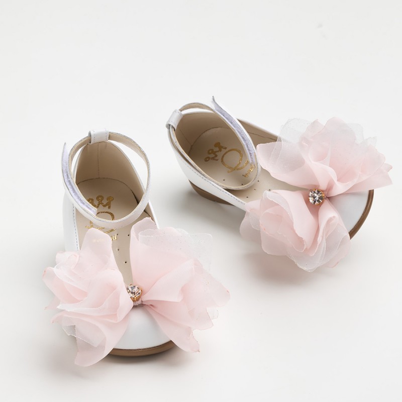 Παπούτσι Βαπτιστικό Everkid K6125A-Λευκό/Ροζ