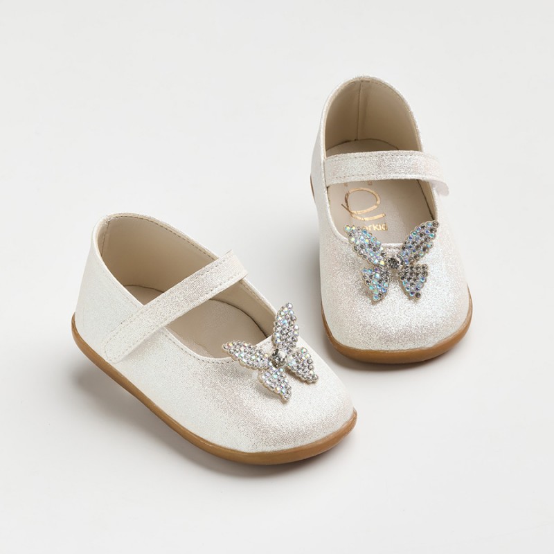 Παπούτσι Βαπτιστικό Everkid K637E-Λευκό/Ασημί