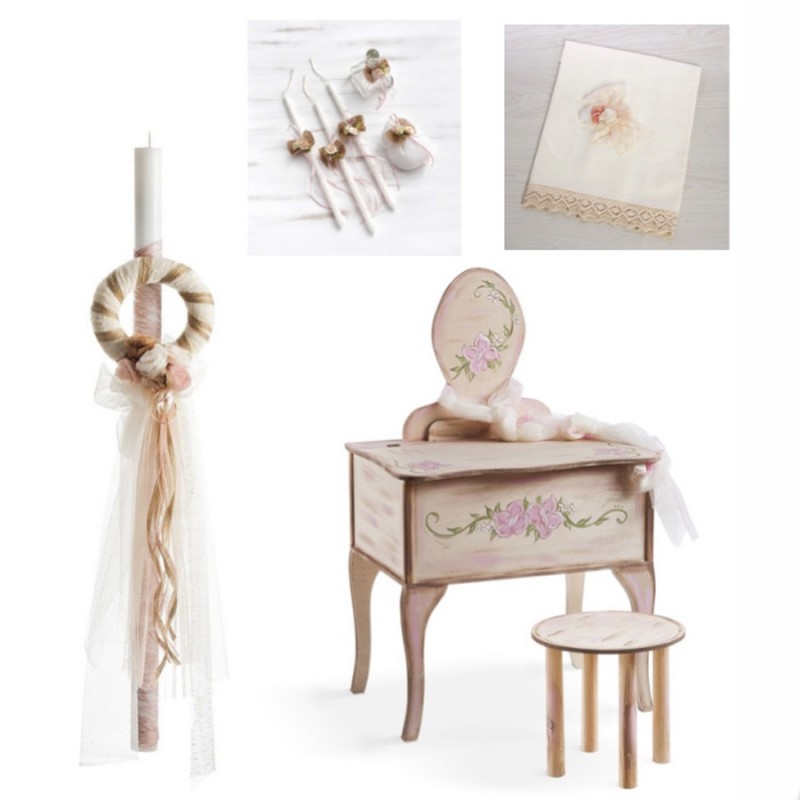 Σετ Βάπτισης - Λουλούδια ΖΚ140-1