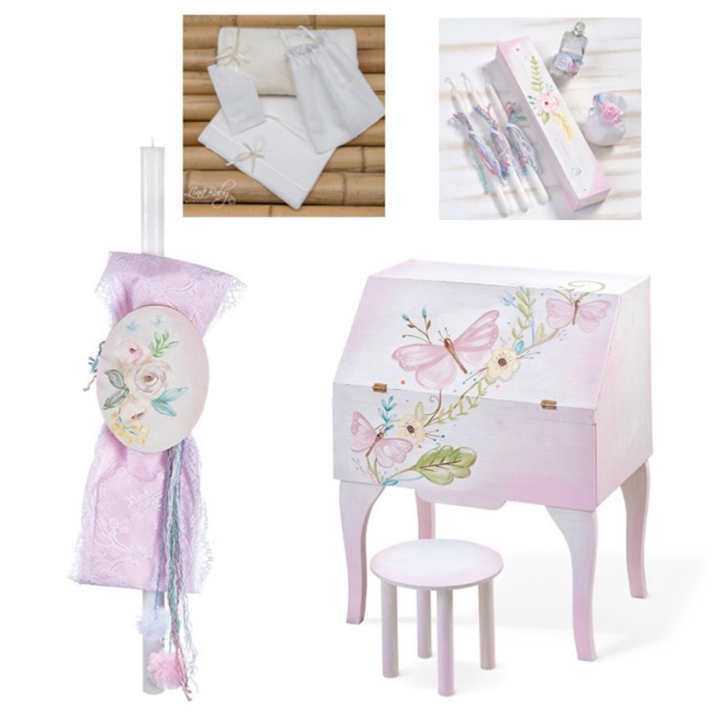 Σετ Βάπτισης - Λουλούδια ZK916