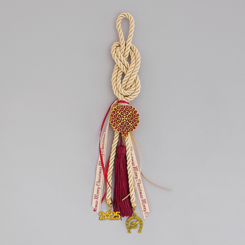 Χριστουγεννιάτικο Χειροποίητο Κρεμαστό Χρυσό Γούρι ΕΓ23338