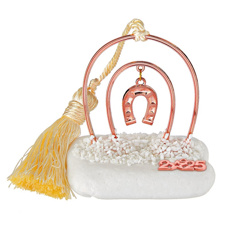 Χριστουγεννιάτικο Επιτραπέζιο Γούρι Σε Βότσαλο (10x10εκ.) ΕΓ22066