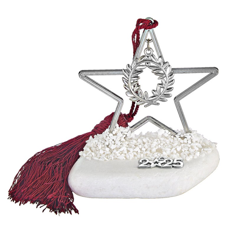 Χριστουγεννιάτικο Επιτραπέζιο Γούρι Σε Βότσαλο (10x10εκ.) ΕΓ22092