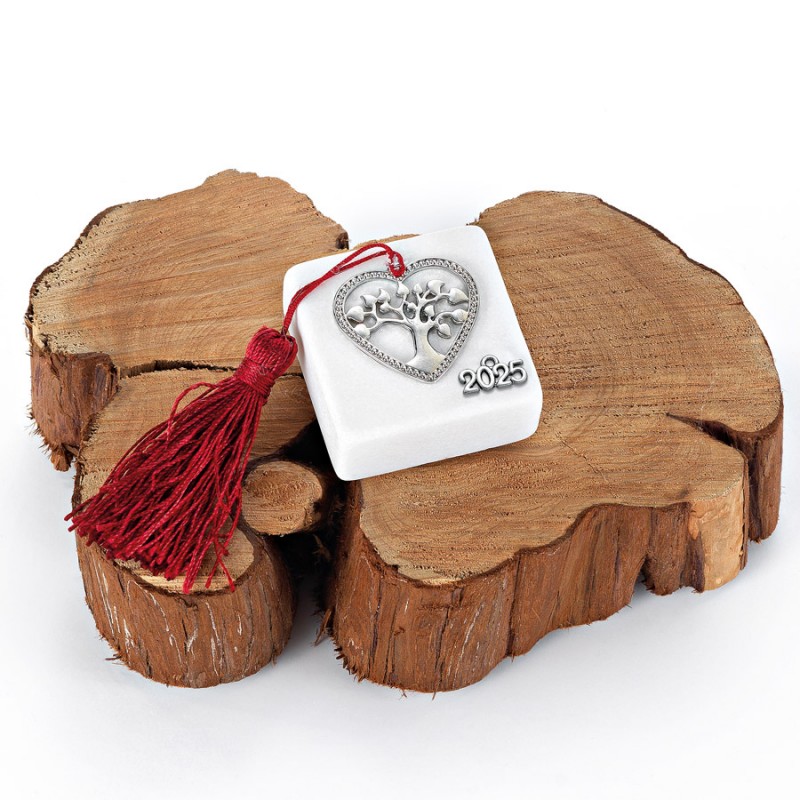 Χριστουγεννιάτικο Επιτραπέζιο Γούρι Σε Μάρμαρο (5x5x2εκ.) ΕΓ813