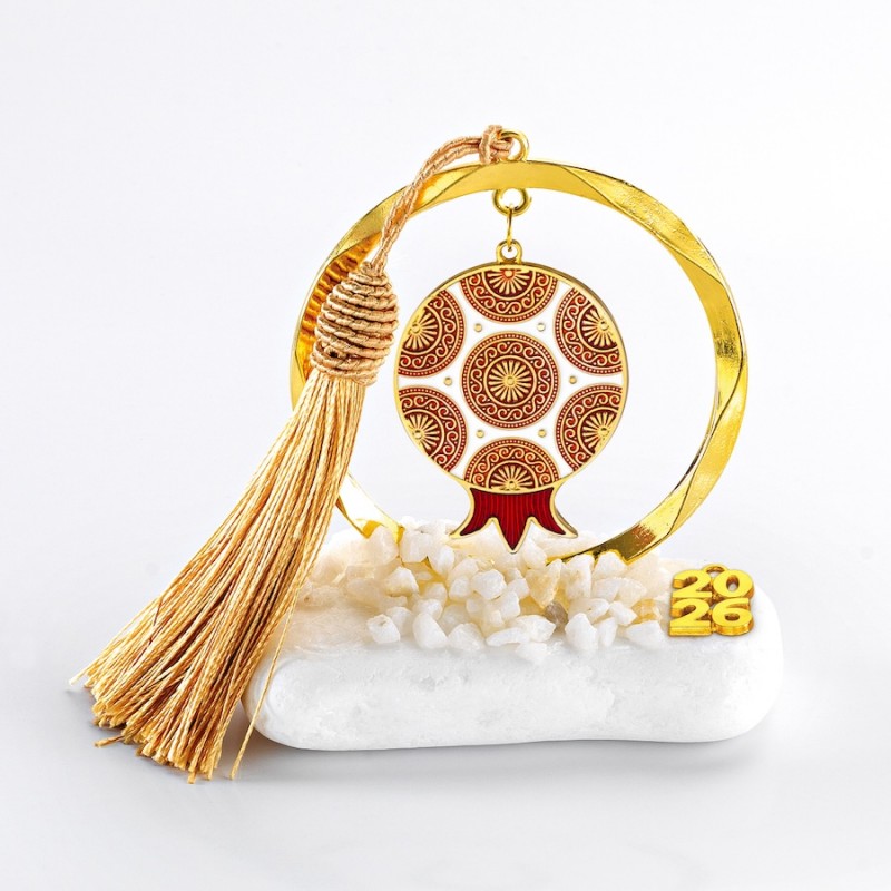 Χριστουγεννιάτικο Επιτραπέζιο Γούρι Σε Βότσαλο (10x10εκ.) ΕΓ22041