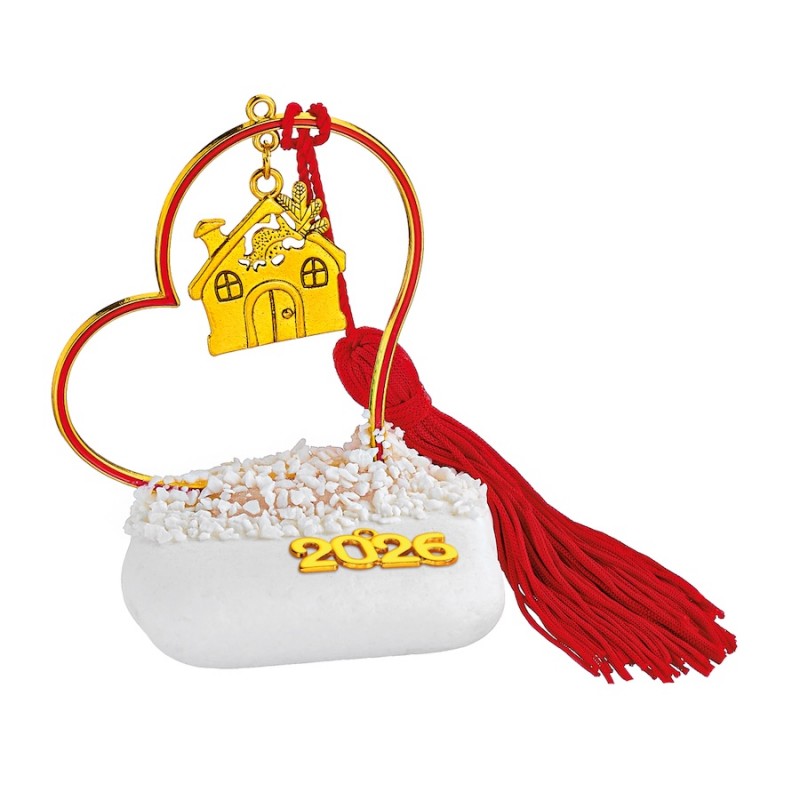 Χριστουγεννιάτικο Επιτραπέζιο Γούρι Σε Βότσαλο (10x10εκ.) ΕΓ24246