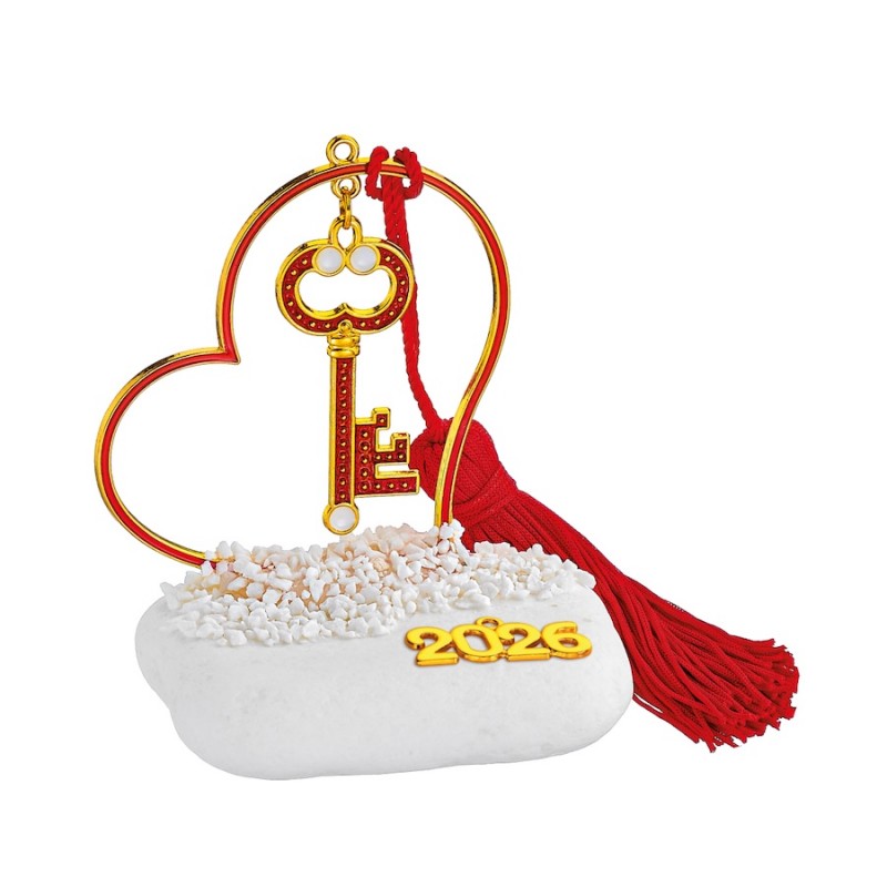 Χριστουγεννιάτικο Επιτραπέζιο Γούρι Σε Βότσαλο (10x10εκ.) ΕΓ24247