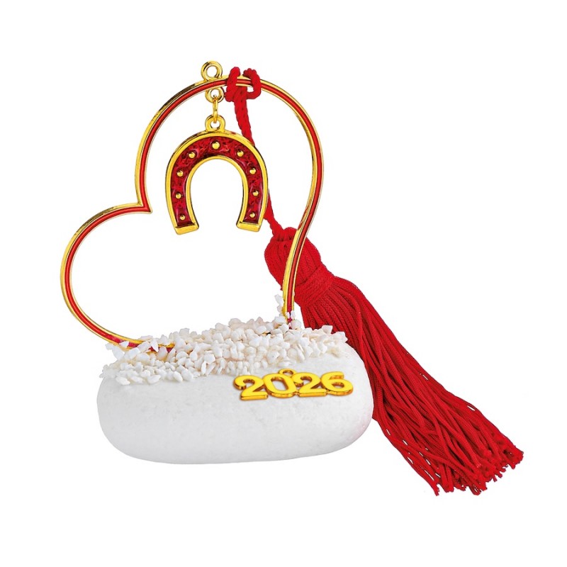 Χριστουγεννιάτικο Επιτραπέζιο Γούρι Σε Βότσαλο (10x10εκ.) ΕΓ24248