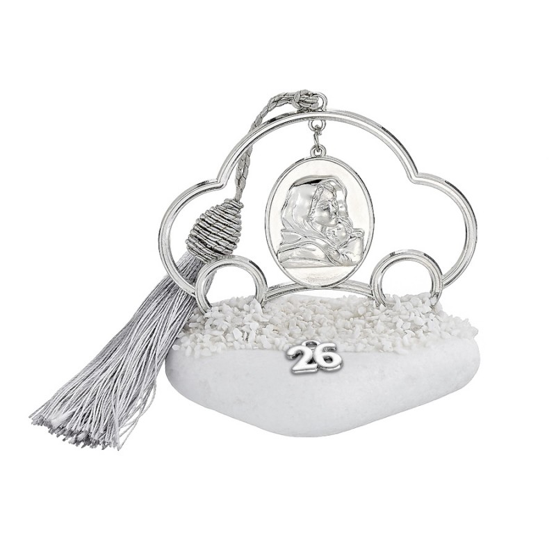 Χριστουγεννιάτικο Επιτραπέζιο Γούρι Σε Βότσαλο (10x10εκ.) ΕΓ24249