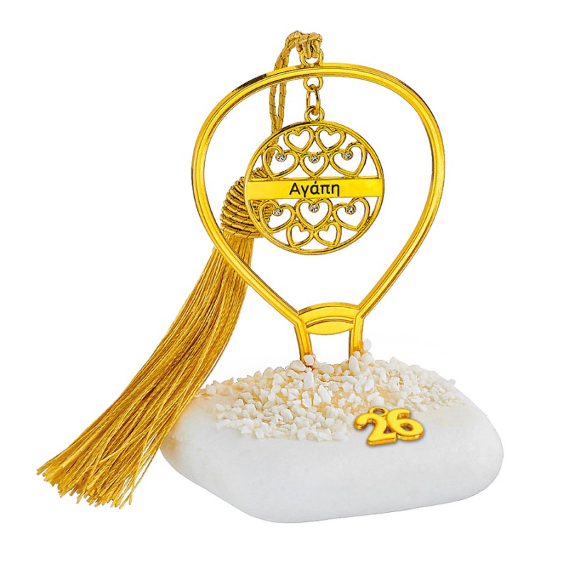 Χριστουγεννιάτικο Επιτραπέζιο Γούρι Σε Βότσαλο (10x10εκ.) ΕΓ24292