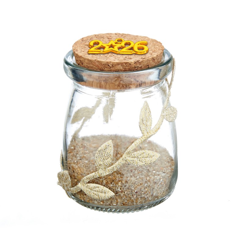 Χριστουγεννιάτικο Επιτραπέζιο Γούρι Γυάλινο Βαζάκι ΕΑΝ133