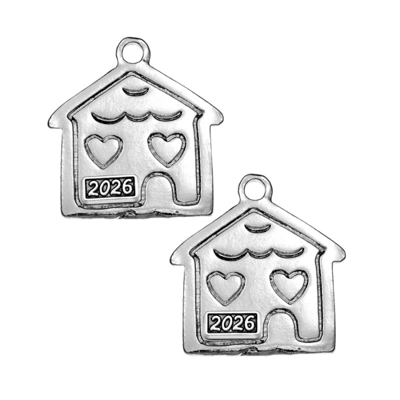 Μεταλλικό Διακοσμητικό Ασημί Σπιτάκι (3x3εκ.) Μ2026/7512 