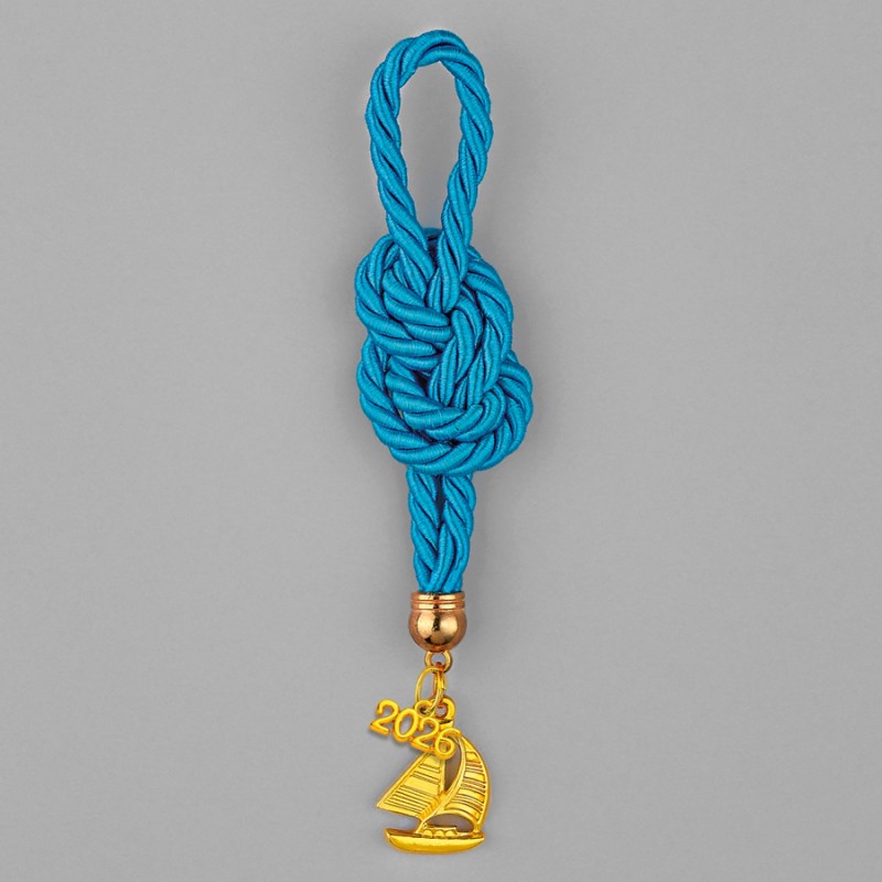 Χριστουγεννιάτικο Κρεμαστό Χρυσό-Γαλάζιο Γούρι ΕΓ24158