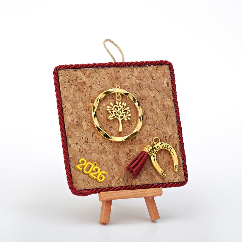 Χριστουγεννιάτικο Επιτραπέζιο Γούρι Καδράκι Σε Καβαλέτο ΕΓ19207