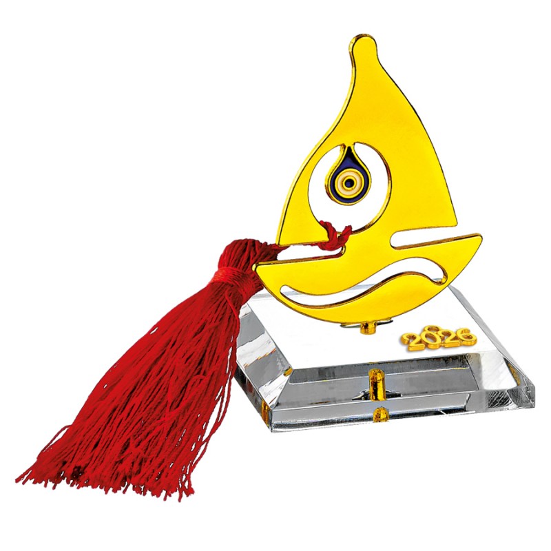 Χριστουγεννιάτικο Επιτραπέζιο Γούρι Σε Βάση Plexiglass ΕΓ24321