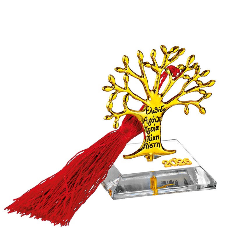 Χριστουγεννιάτικο Επιτραπέζιο Γούρι Σε Βάση Plexiglass ΕΓ24310