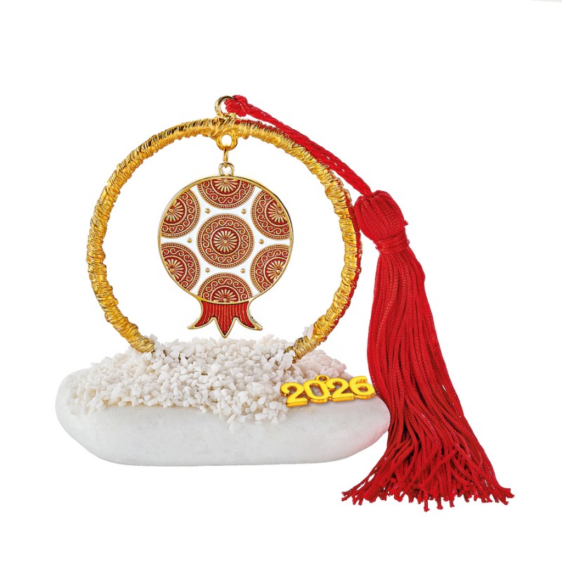 Χριστουγεννιάτικο Επιτραπέζιο Γούρι Σε Βότσαλο (10x12εκ.) ΕΓ23002