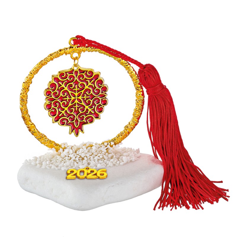 Χριστουγεννιάτικο Επιτραπέζιο Γούρι Σε Βότσαλο (10x12εκ.) ΕΓ23009