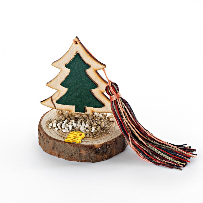 Χριστουγεννιάτικο Επιτραπέζιο Γούρι Σε Ξύλο (8.5x9εκ.) ΕΓ887