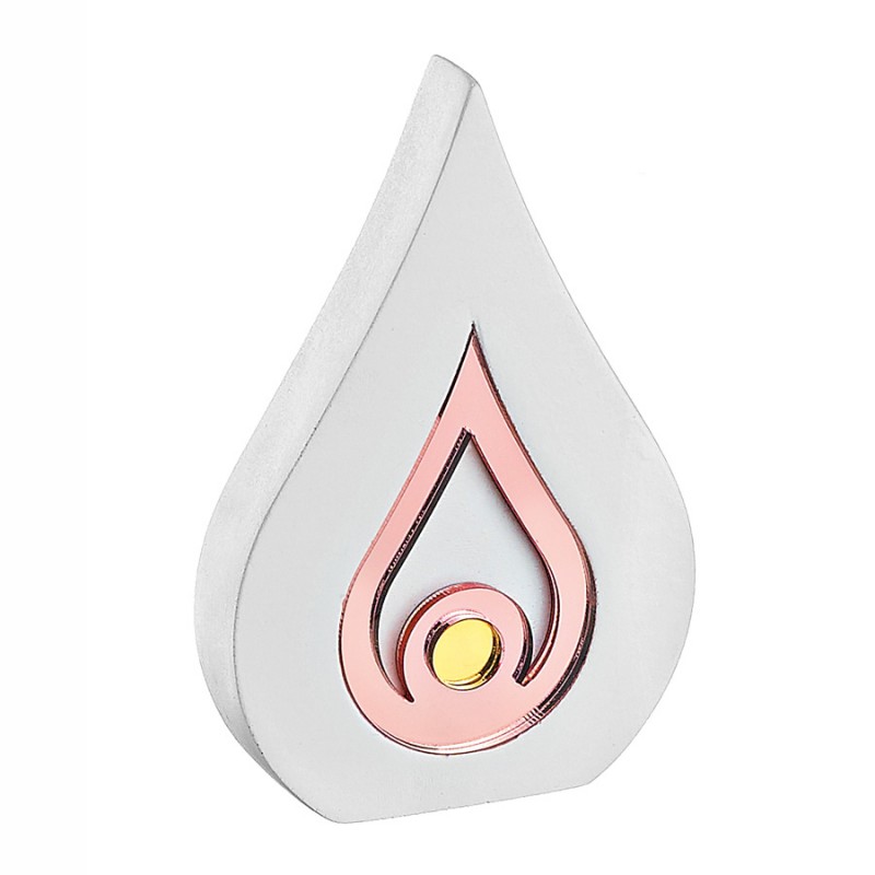 Κεραμικό Επιτραπέζιο Διακοσμητικό Λευκό- Ροζ Χρυσό Με Μάτι Plexiglass (7x11εκ.) Μ11827-1