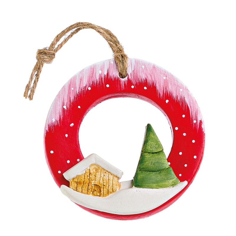 Κεραμικό Χριστουγεννιάτικο Διακοσμητικό Κόκκινο Έλατο (10x10εκ.) Μ12101