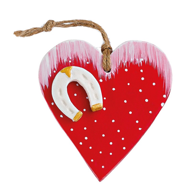 Κεραμικό Χριστουγεννιάτικο Διακοσμητικό Κόκκινη Καρδιά (11x11.5εκ.) Μ12104