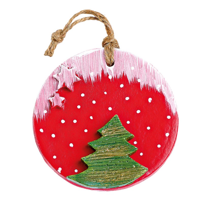 Κεραμικό Χριστουγεννιάτικο Διακοσμητικό Κόκκινη Μπάλα (10x9εκ.) Μ12105