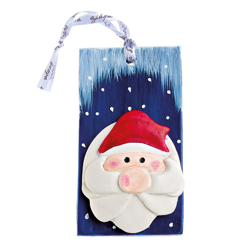 Κεραμικό Χριστουγεννιάτικο Μπλε Διακοσμητικό Άγιος Βασίλης (6.5x12εκ.) Μ12108