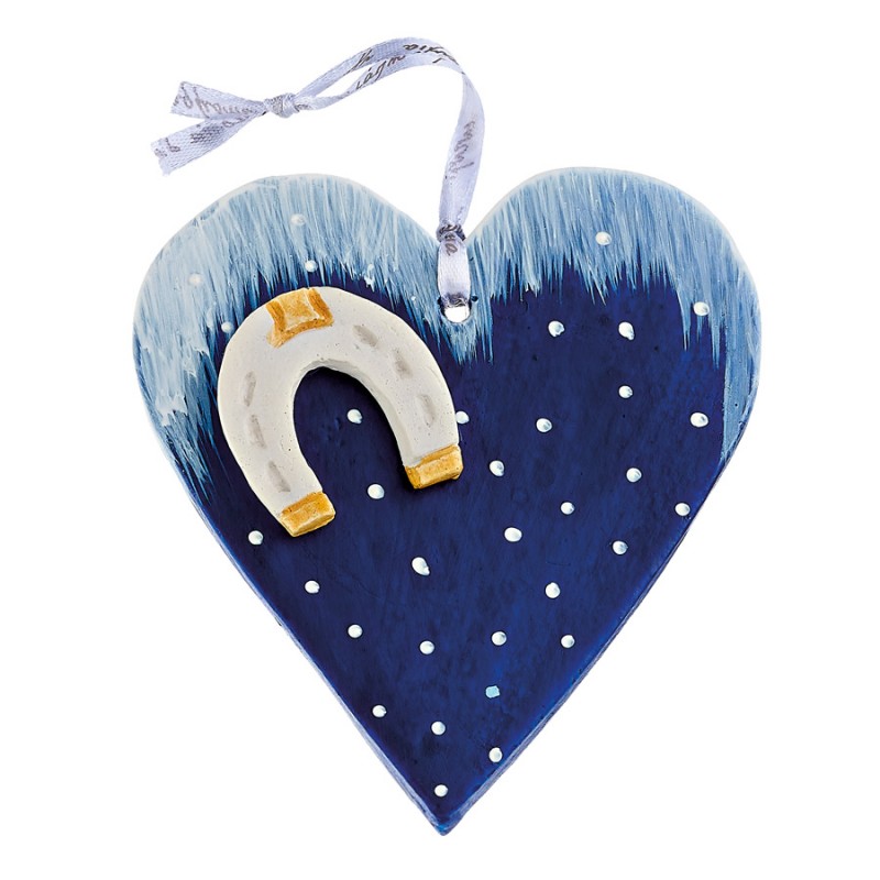 Κεραμικό Χριστουγεννιάτικο Διακοσμητικό Μπλε Καρδιά (11x11.5εκ.) Μ12109