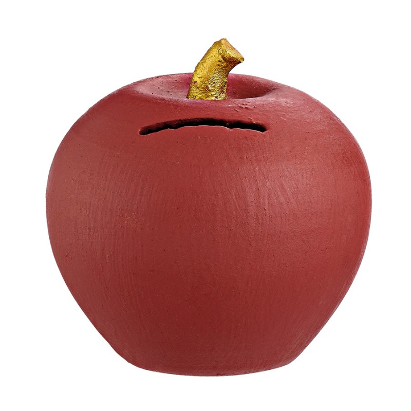 Κεραμικός Διακοσμητικός Κουμπαράς Μήλο Μπορντό (11x13εκ.) Μ12116